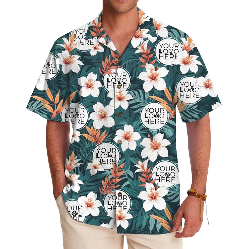 Tropical Paradise Hawaiian Shirt with Custom Logo - variant image 1