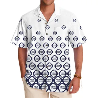 Custom Logo Gradient Hawaiian Shirt