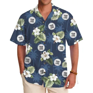 Custom Logo Hibiscus Vintage Hawaiian Shirt