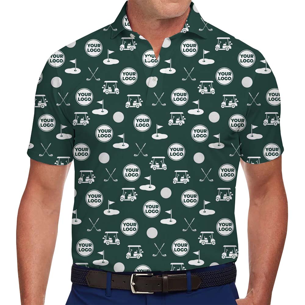 Golf Team Custom Logo Collared Polo Shirt With Preview - variant image 1