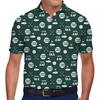 Golf Team Custom Logo Collared Polo Shirt With Preview
