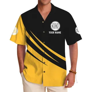 Custom Logo And Name Color Hawaiian Shirt For Team