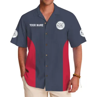 Two Color Hawaiian Shirt With Custom Logo And Name