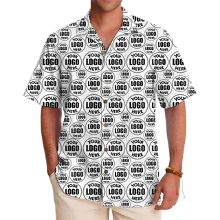 Unique Custom Logo Hawaiian Shirt With Coconut Buttons