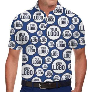 All Over Print Custom Logo Collared Polo Shirt No Minimum