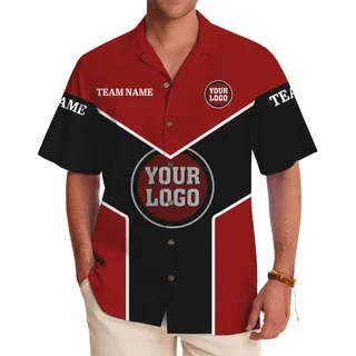 Custom Logo and Team Name Chevron Accent Button Up Shirt