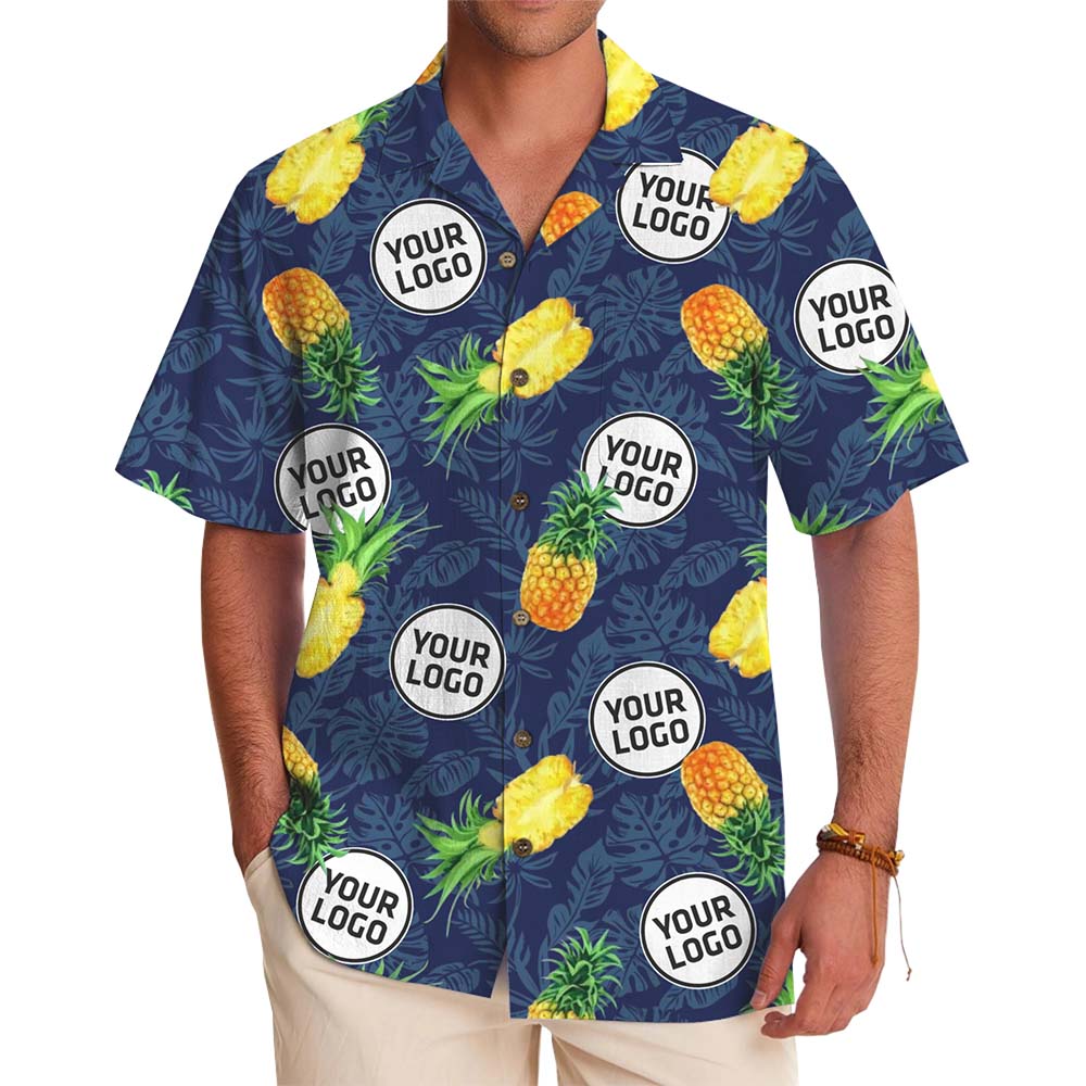Pineapple Custom Logo Fruit Hawaiian Shirt With Live Preview - variant image 1