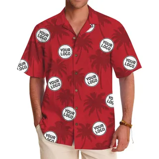Palm Tree Island Hawaiian Shirt With Custom Logo