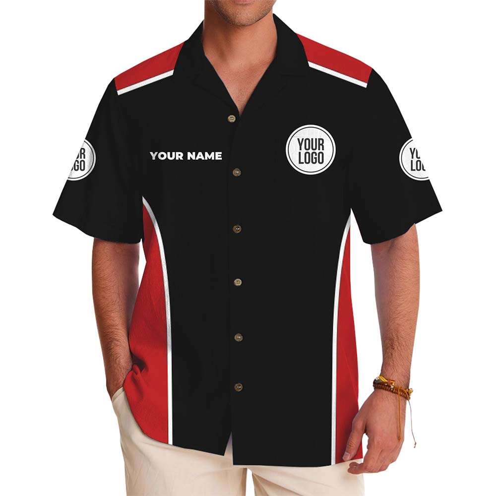 Custom Printed Team Button Up Shirt With Color Logo And Name - variant image 1