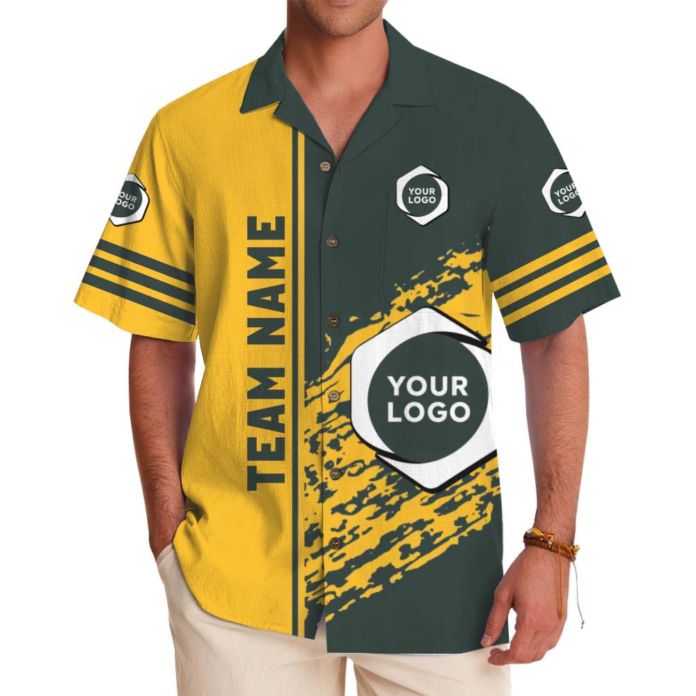 Custom Logo and Team Name Sporty Split Color Button Up Shirt - variant image 1