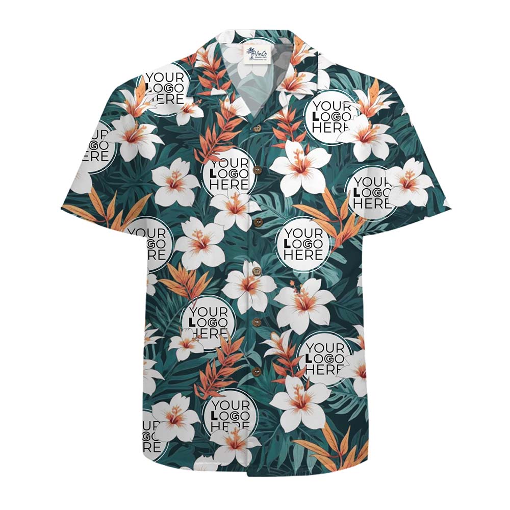 Tropical Paradise Hawaiian Shirt with Custom Logo