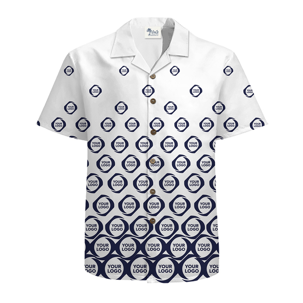 Custom Logo Gradient Hawaiian Shirt