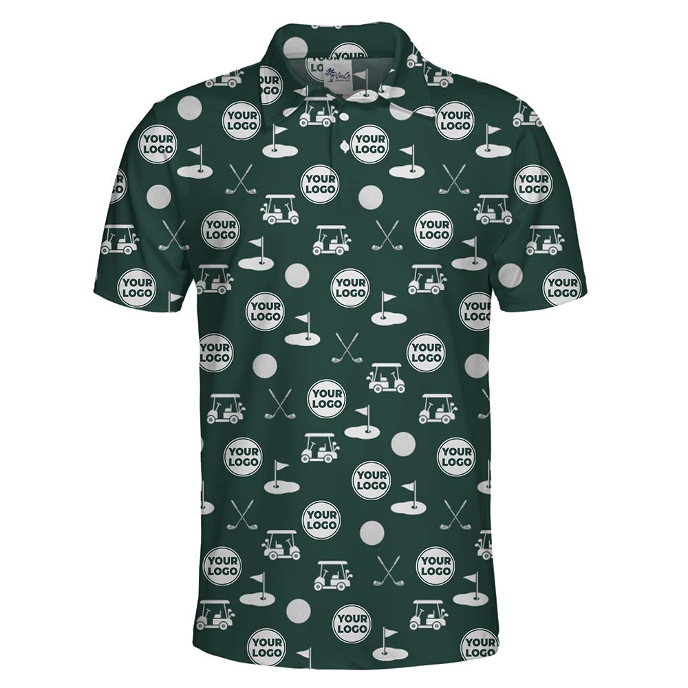 Golf Team Custom Logo Collared Polo Shirt With Preview