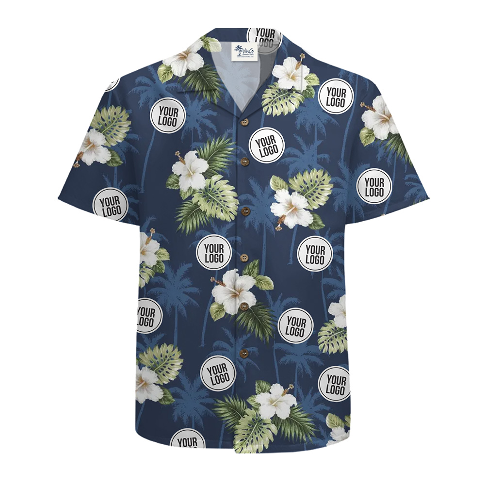 Custom Logo Hibiscus Vintage Hawaiian Shirt