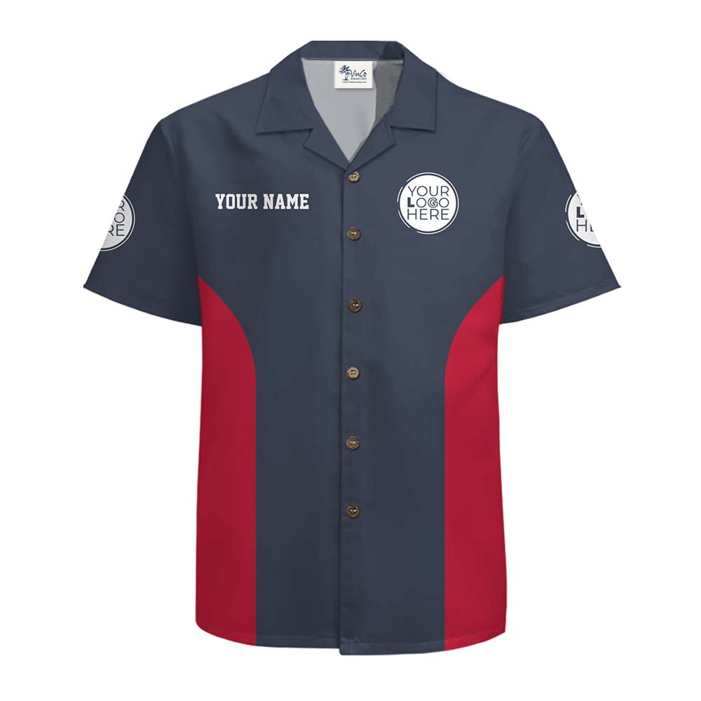 Two Color Hawaiian Shirt With Custom Logo And Name