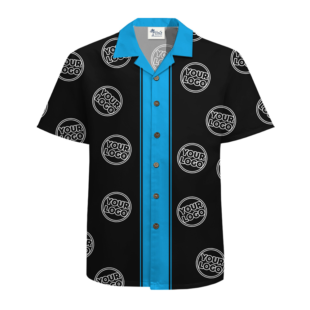 Custom Logo Striped Button Up Shirt