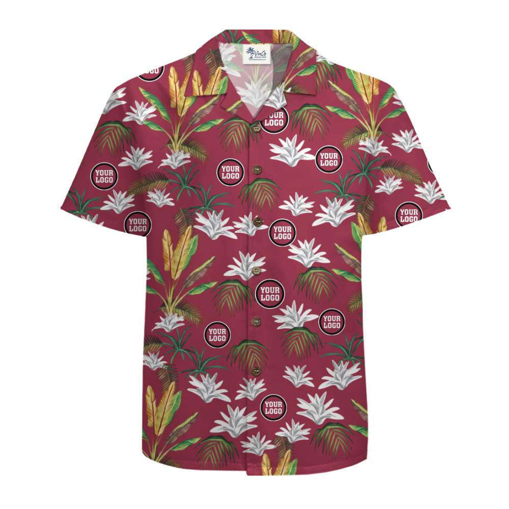 Tropical Flora Custom Logo Hawaiian Shirt With Live Preview