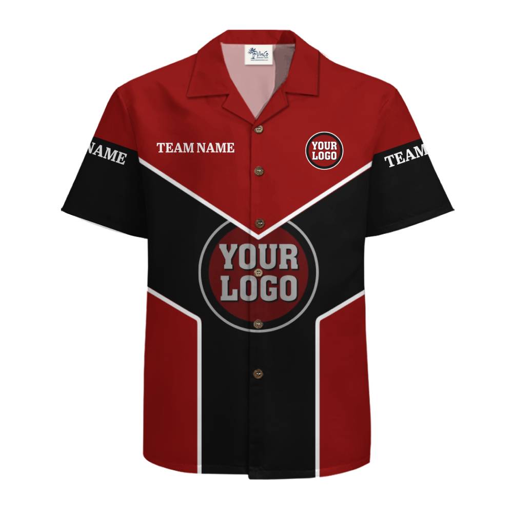 Custom Logo and Team Name Chevron Accent Button Up Shirt