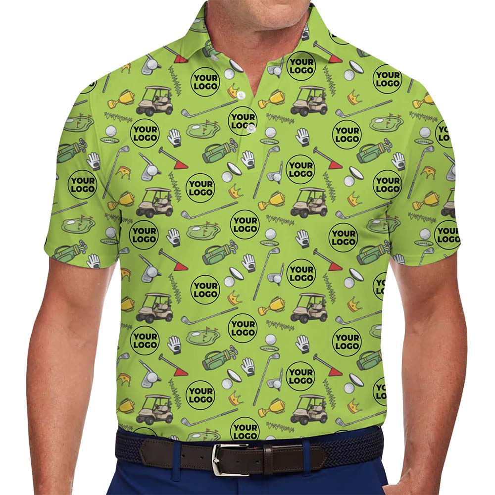 Personalized Golf Pattern Polo Shirt With Your Logo - variant image 1