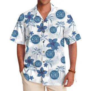 Elegant Floral Hawaiian Shirt With Logo And Preview