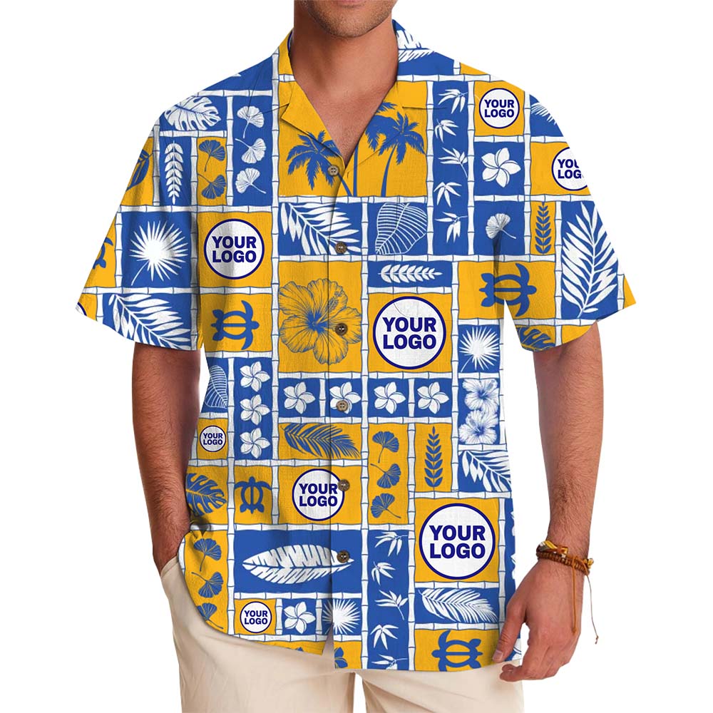 Customized Logo Floral Island Hawaiian Shirt With Preview - variant image 1