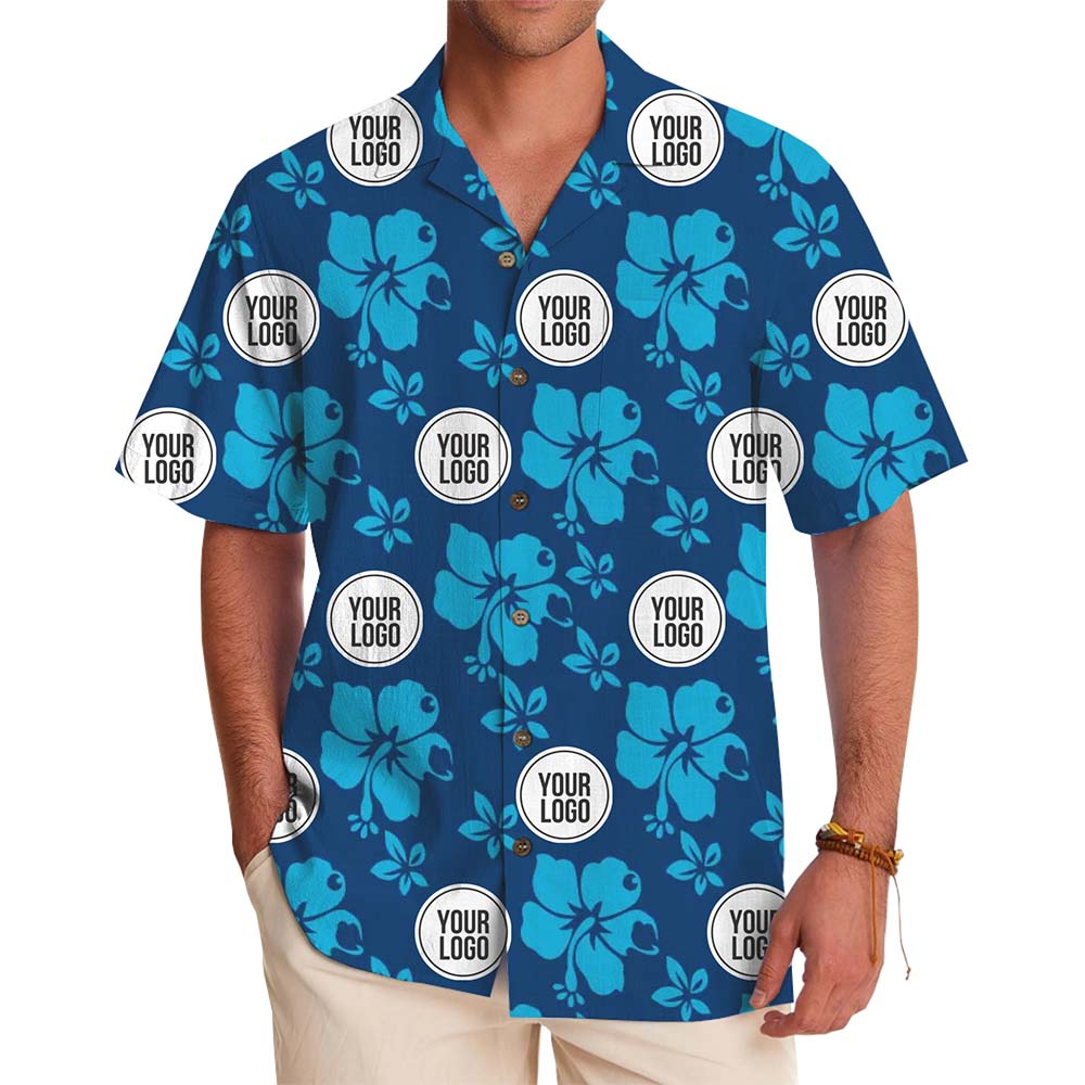 Custom Logo Floral Hawaiian Shirts for Group Trips and Events - variant image 1