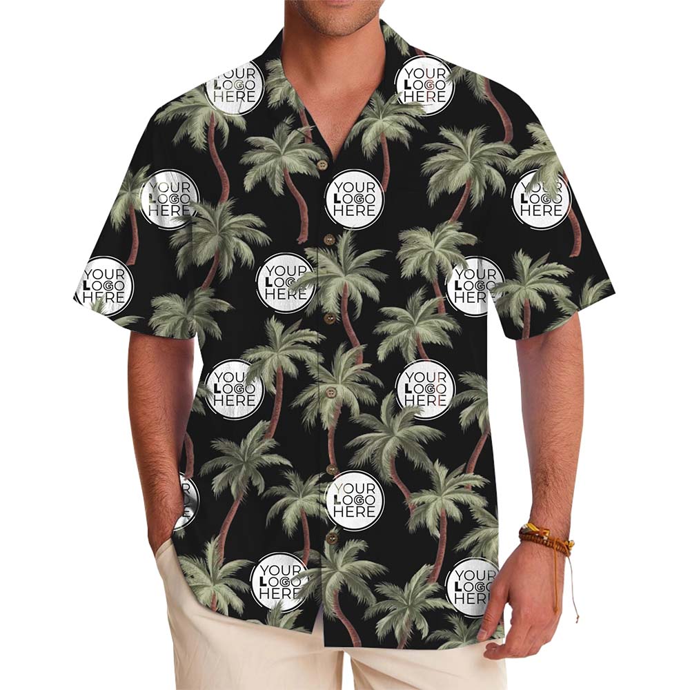 Palm Tree Custom Logo Hawaiian Shirt With Preview - variant image 1