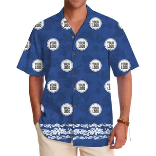Personalized Logo All Over Floral Hawaiian Shirt With Preview