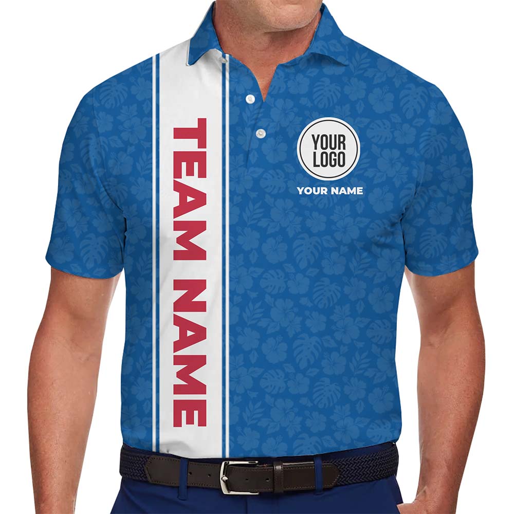 Personalized Tropical Team Polo Shirt With Logo And Name - variant image 1