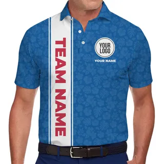 Personalized Tropical Team Polo Shirt With Logo And Name