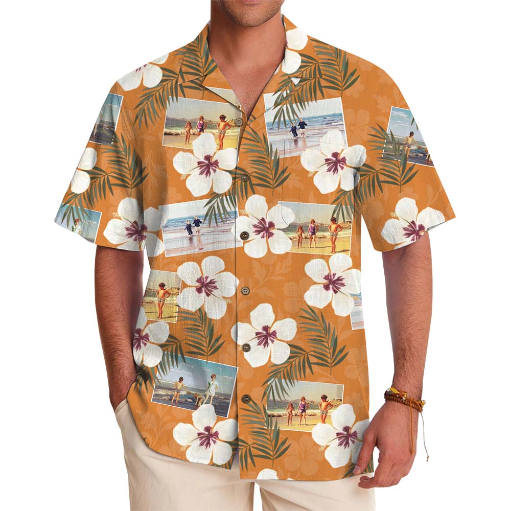 Custom Photo Hibiscus Aloha Shirt With Live Preview - variant image 1
