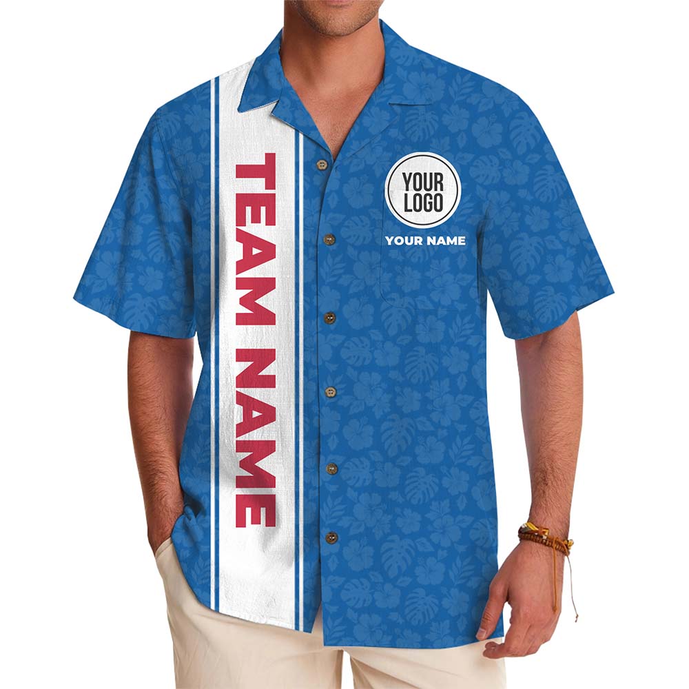 Custom Team Logo And Name Tropical Hawaiian Shirt - variant image 1