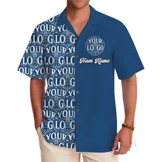 Unique Custom Logo and Team Name Button Up Shirt With Live Preview