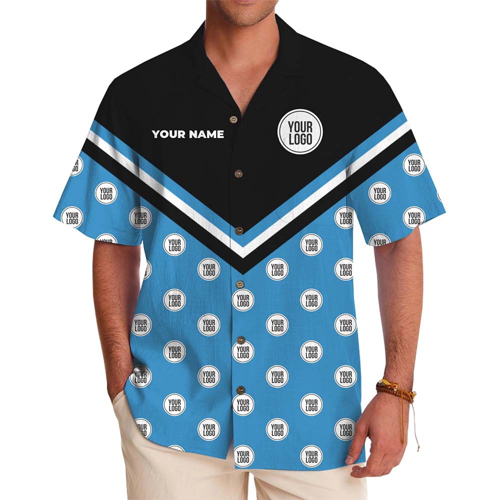 Custom Logo V Stripe Team Hawaiian Shirt With Preview - variant image 1