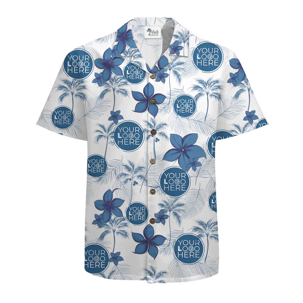 Elegant Floral Hawaiian Shirt With Logo And Preview