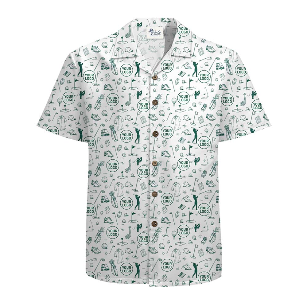 Customizable Golf Outing Hawaiian Shirt With Logo