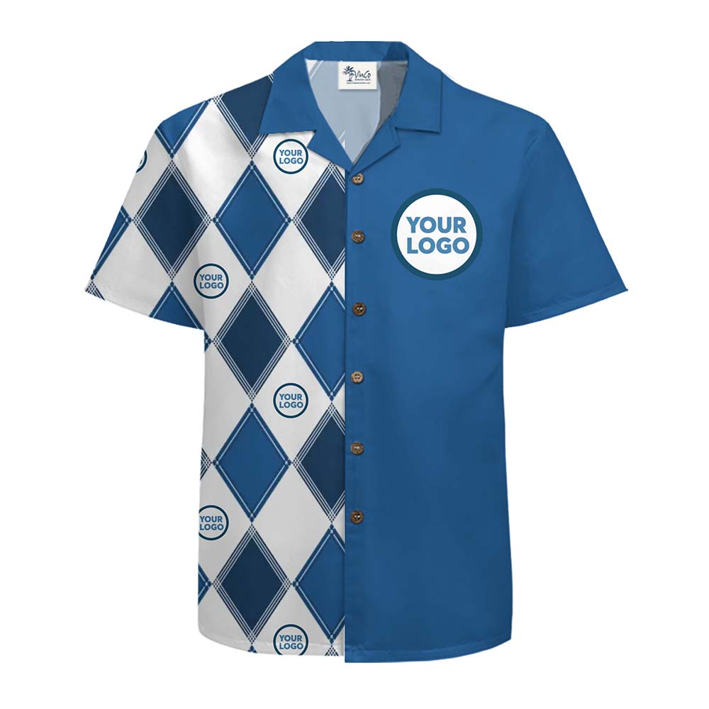 Personalized Argyle Print Hawaiian Shirt With Multiple Colors