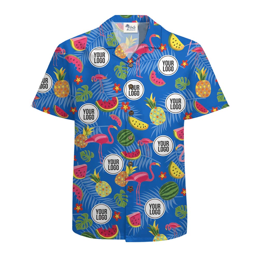Customizable Logo Tropical Fruit Hawaiian Shirt With Preview