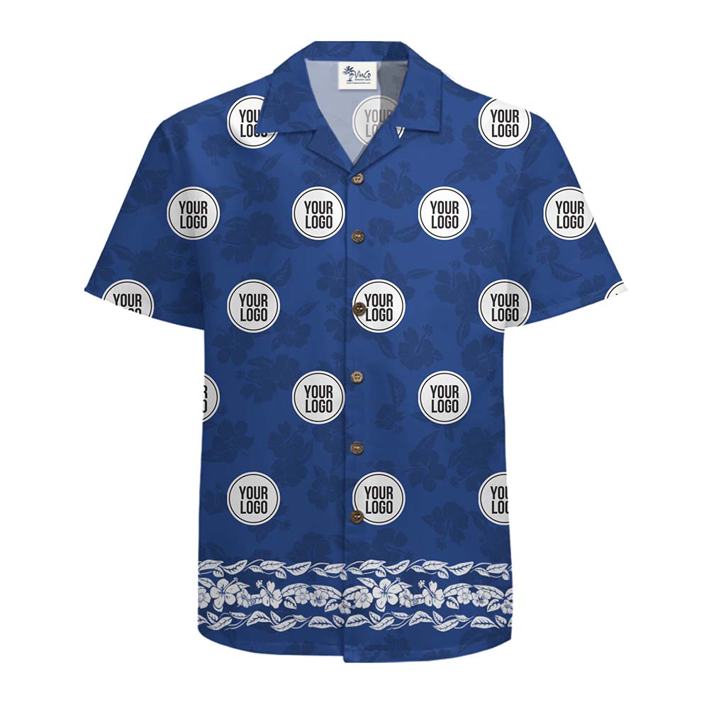 Personalized Logo All Over Floral Hawaiian Shirt With Preview