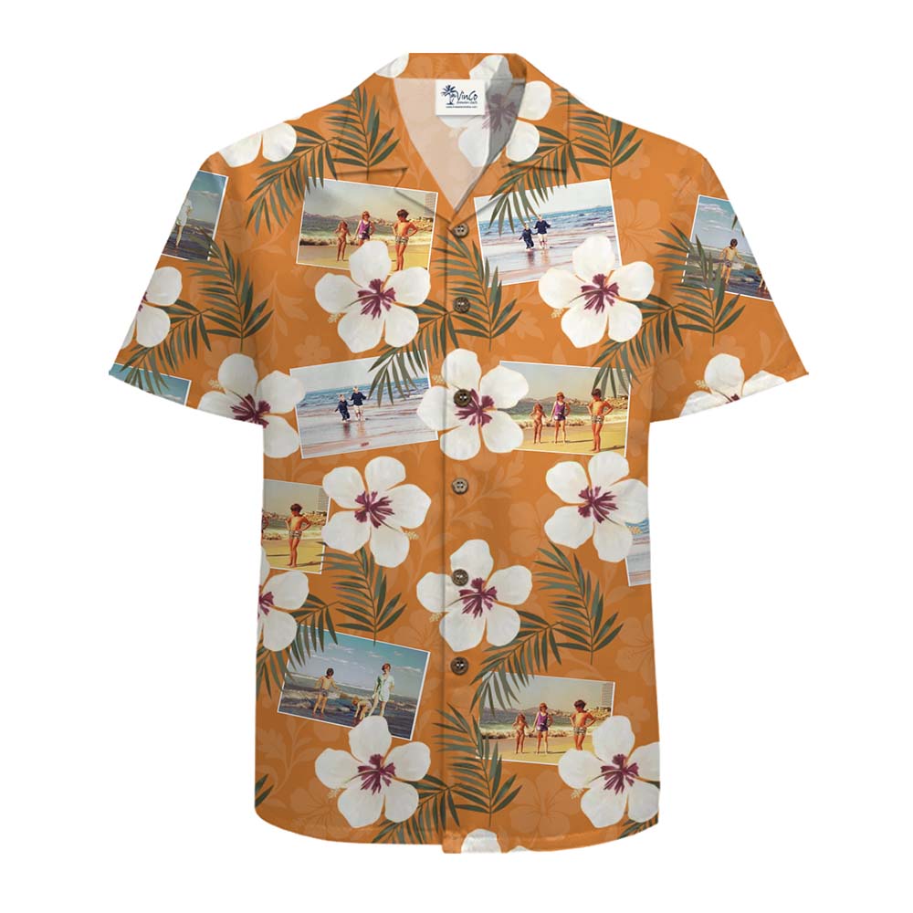 Custom Photo Hibiscus Aloha Shirt With Live Preview