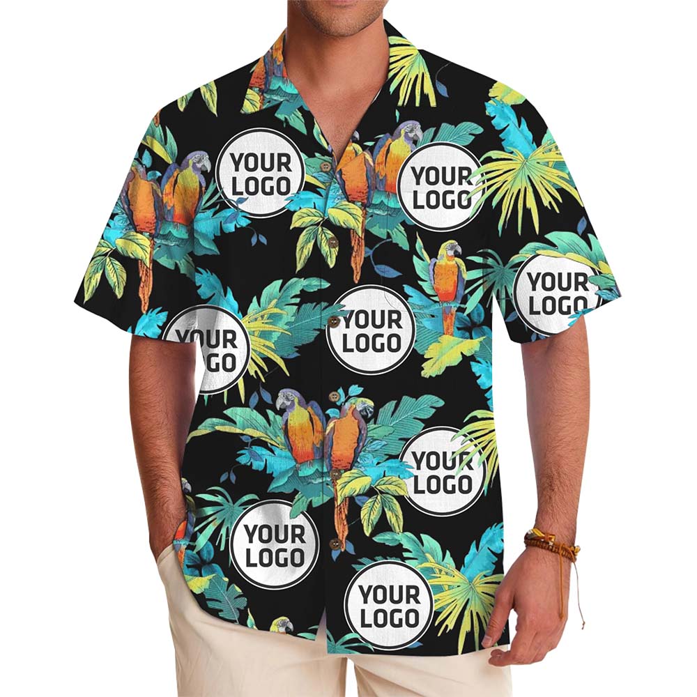 Custom Logo Island Parrot Button Up Shirt - variant image 1
