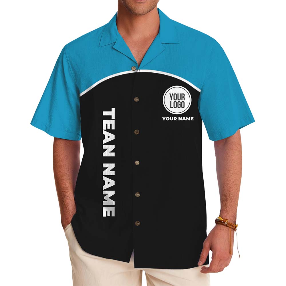 Custom Logo And Text Color Block Hawaiian Shirt - variant image 1