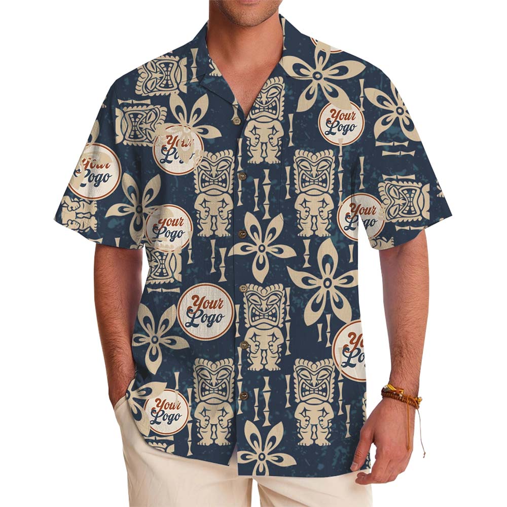 Tiki Vibes Custom Logo Hawaiian Shirt With Preview - variant image 1