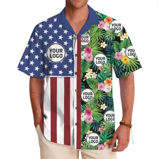 Patriotic Paradise Custom Logo Hawaiian Shirt