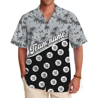 Island Team Custom Logo And Name Hawaiian Shirt