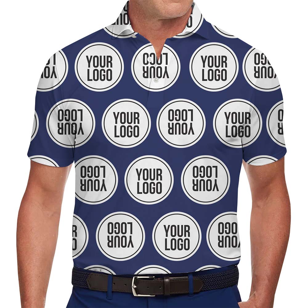 Custom Logo Flip Pattern Collared Polo Shirt - variant image 1