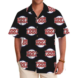 Custom Logo Upside Down Hawaiian Shirt With Preview
