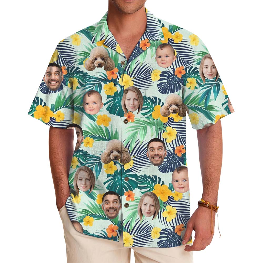 Custom Face Floral Hawaiian Shirt – Choose from 16 Patterns - variant image 1