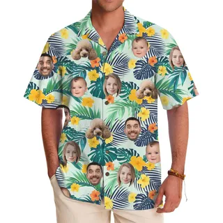 Custom Face Floral Hawaiian Shirt – Choose from 16 Patterns