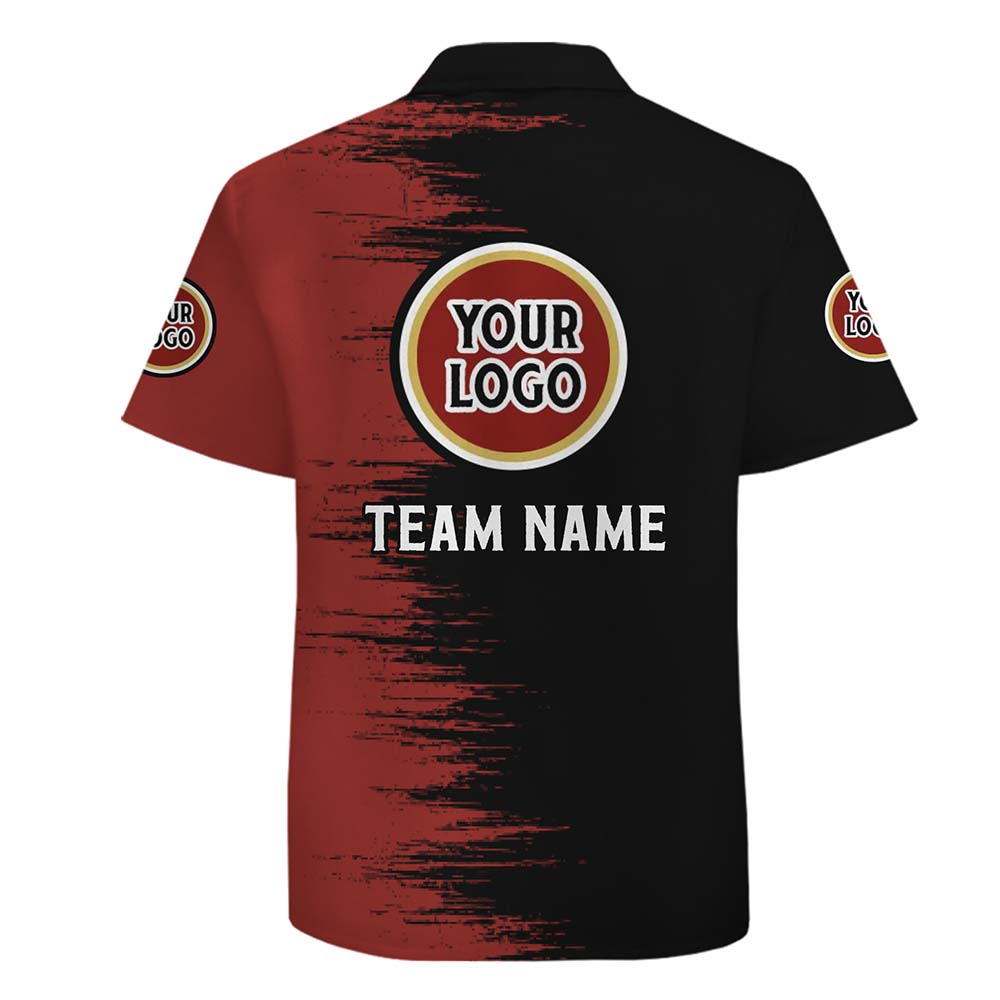 Split Color Custom Team Name And Logo Hawaiian Shirt